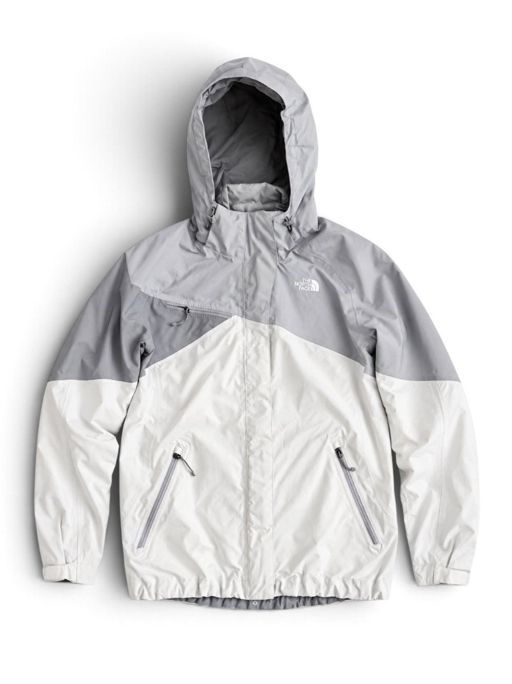 The North Face HyVent Waterproof Ski Snowboarding Shell Jacket Gray White Large